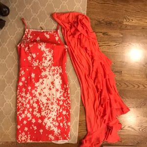 Dress- coral and white